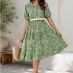 Robe Broderie - Vert