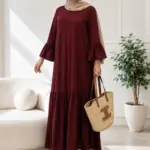 Robe Amira - Rouge bordeaux