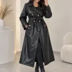 Trench Cuir Long - Noir